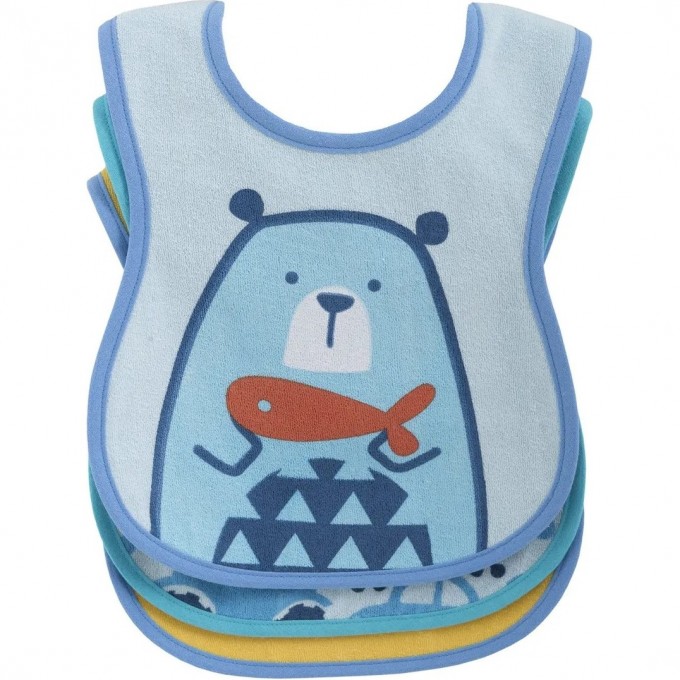 Нагрудник CHICCO EASY MEAL 6м+, голубой (3 шт) 16301200000