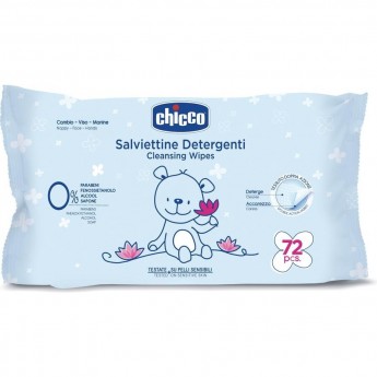Очищающие салфетки CHICCO, 72 шт (без клапана), Голубой Очищающие салфетки CHICCO, 72 шт (без клапана), Голубой