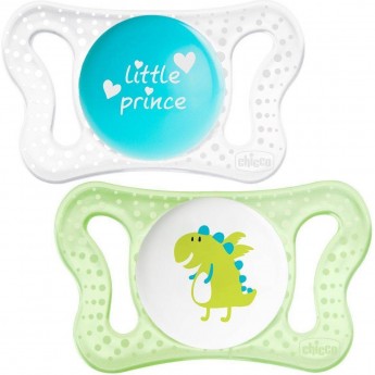 Пустышка CHICCO MICRO для принца, силиконовая., 0-2 мес., 2 шт.