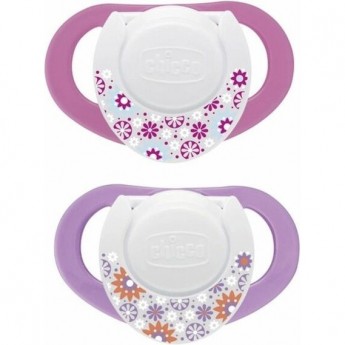 Пустышка латексная CHICCO PHYSIO COMPACT 6-12м+ 2 шт розовая