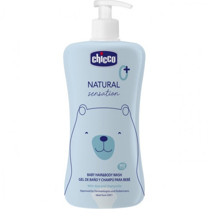 Средство для мытья волос и тела без слез CHICCO NATURAL SENSATION, 500 мл 00011517000000