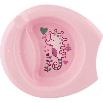 Тарелка с разделителем CHICCO EASY FEEDING, 6м+, розовая